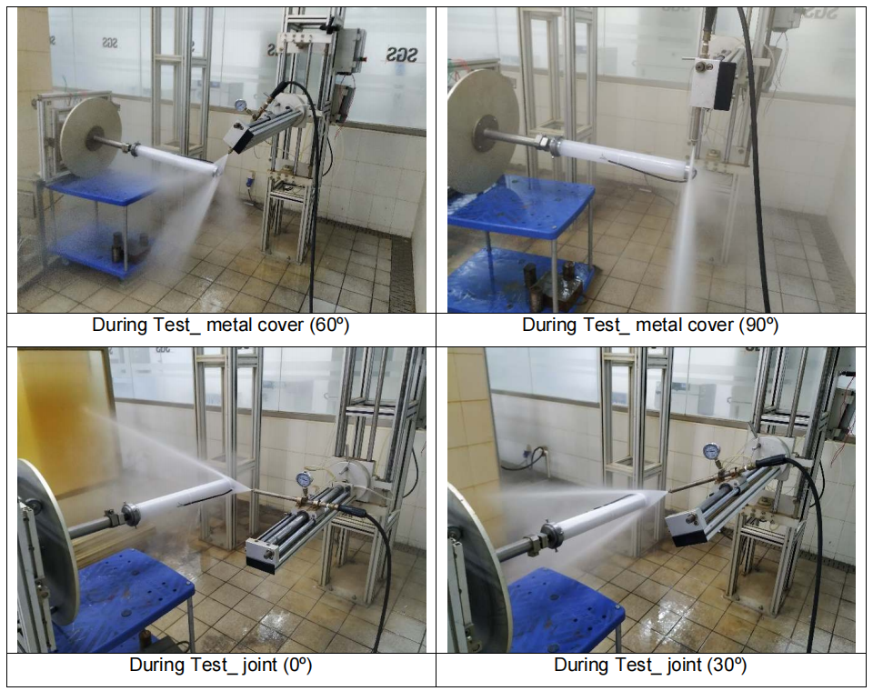 IP69K tri-proof LED light waterproofing test