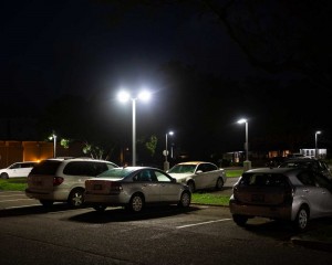 LED parking lot light project