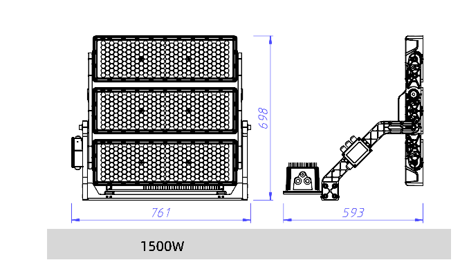 LED stadium light fixture dimensions