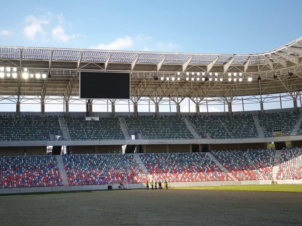 LED stadium luminaire project soccer field