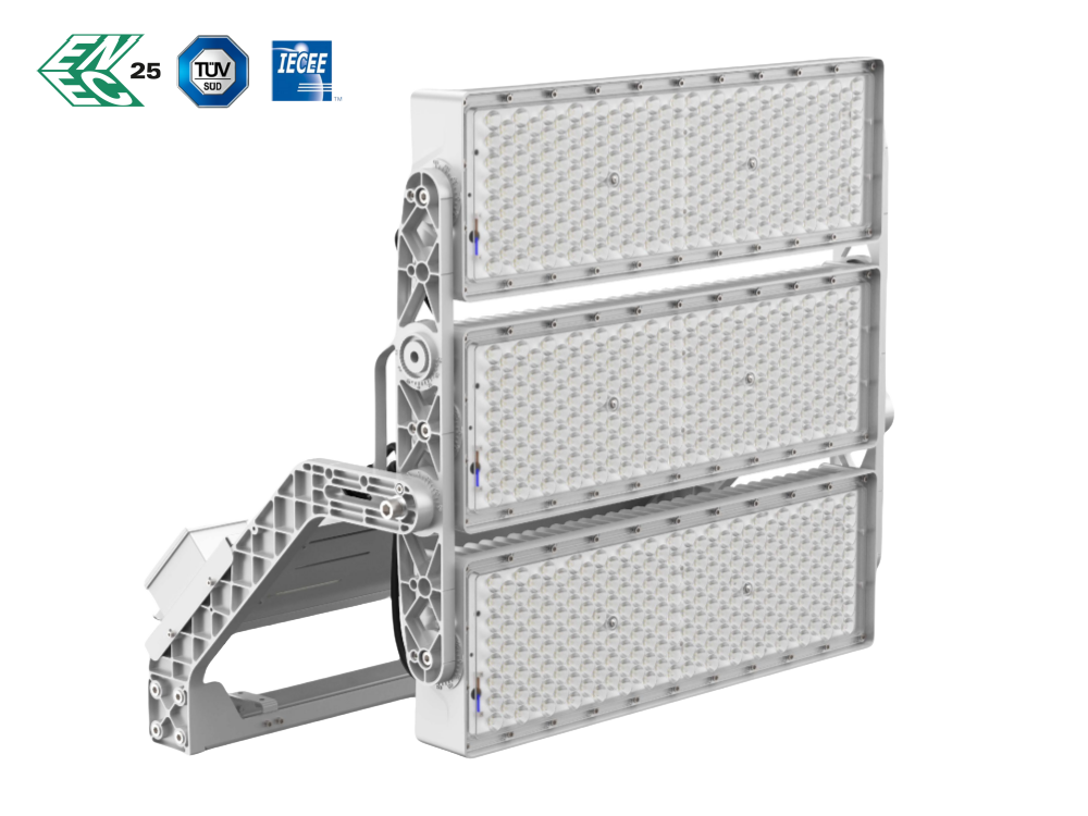 Luminarias deportivas LED modulares para transmisiones en vivo en HD Certificado pela ENEC