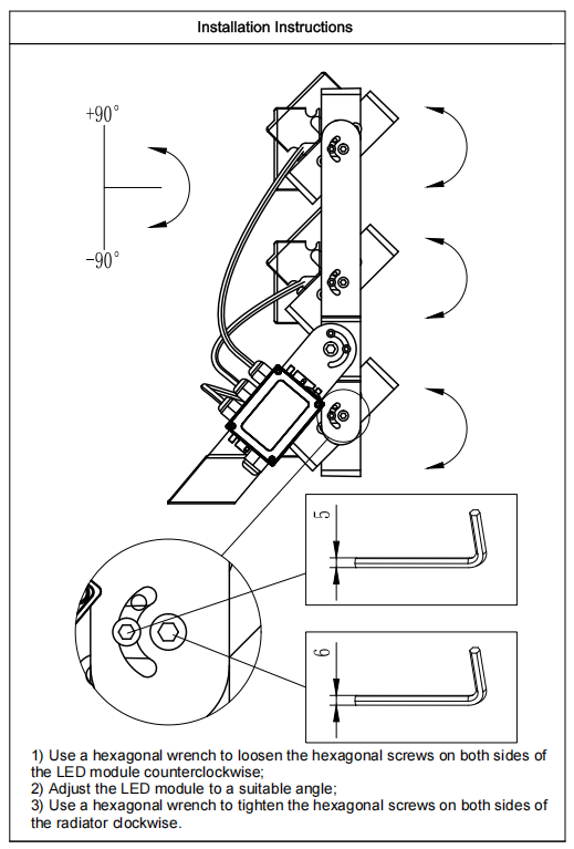 Modular LED stadium light installation instruction