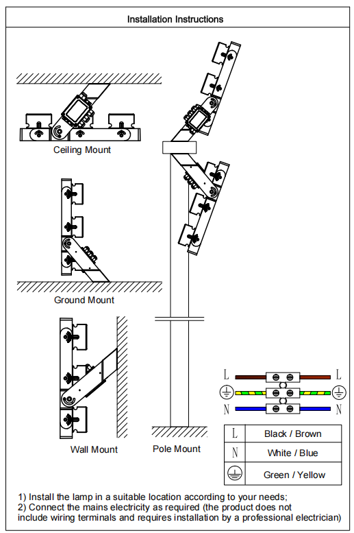Modular LED stadium light installation