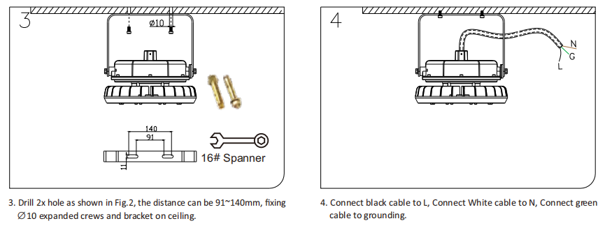 explosion proof LED fixture installation method 2-2